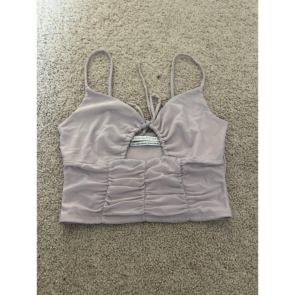 Urban Outfitters Crop Top Size Small Keyhole Cutout Purple Lilacβ Mesh Corset